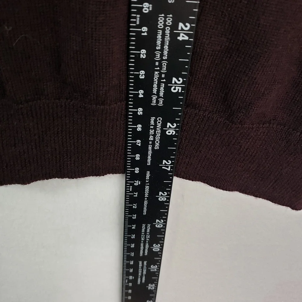 Calvin Klein Merino Wool Sweater Mens XL V-Neck Long‎ Sleeve Pullover Burgundy